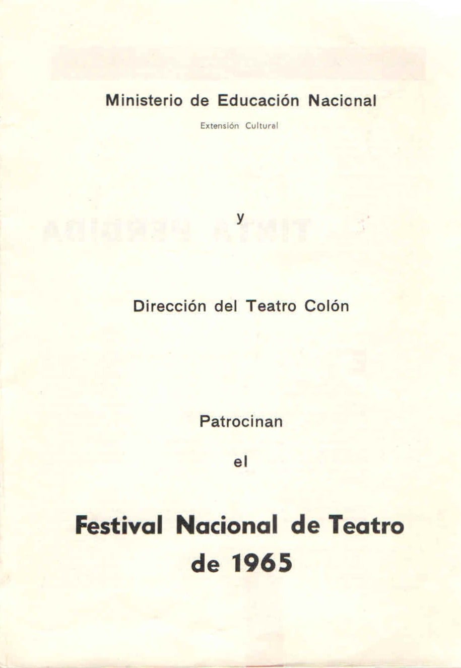 Programa del Festival Nacional de Teatro 1965
