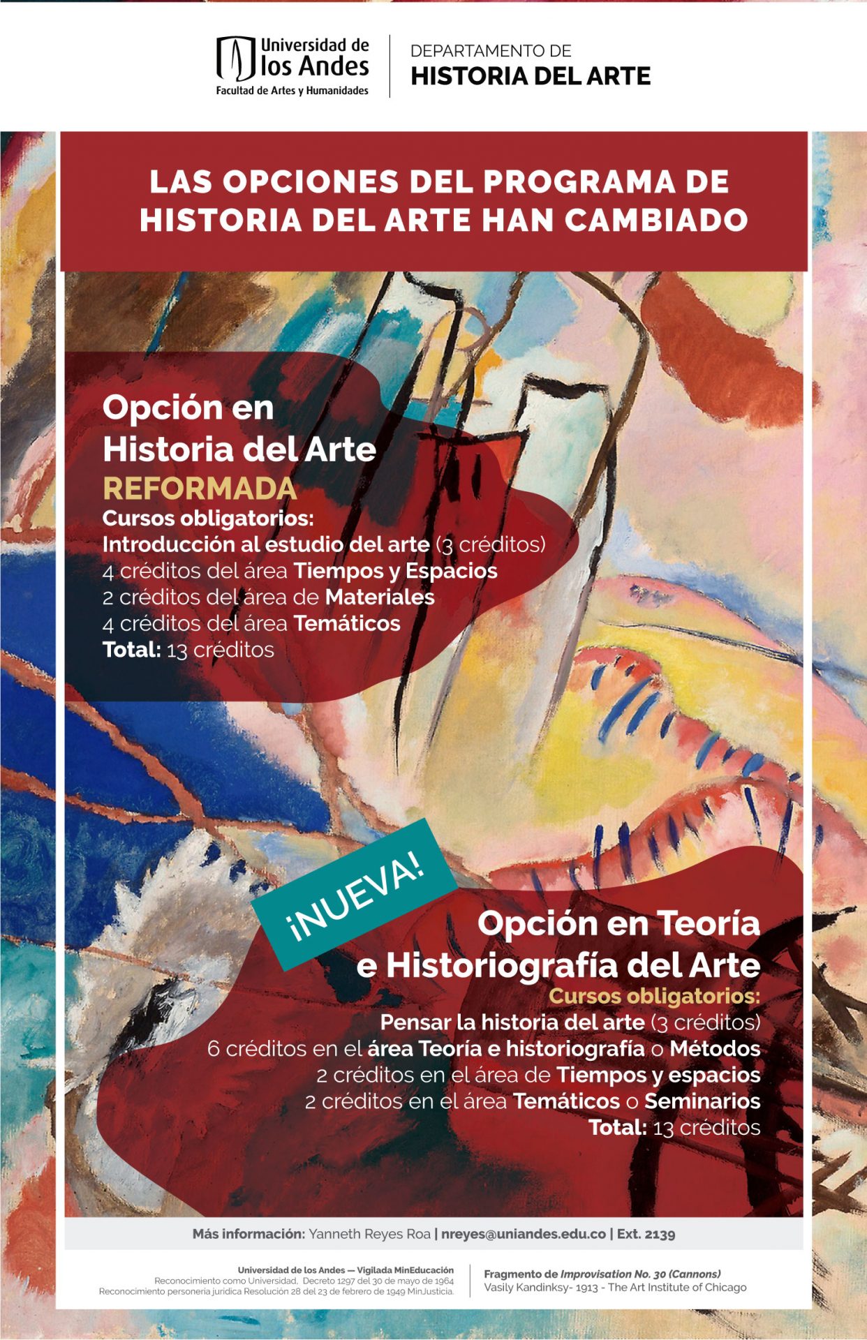 Consulte la oferta de las opciones del programa de Historia del Arte de Uniandes y como estas han cambiado para el 2019.