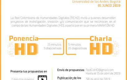 Convocatoria: Maratón HD 2019 – Red Colombiana de Humanidades Digitales