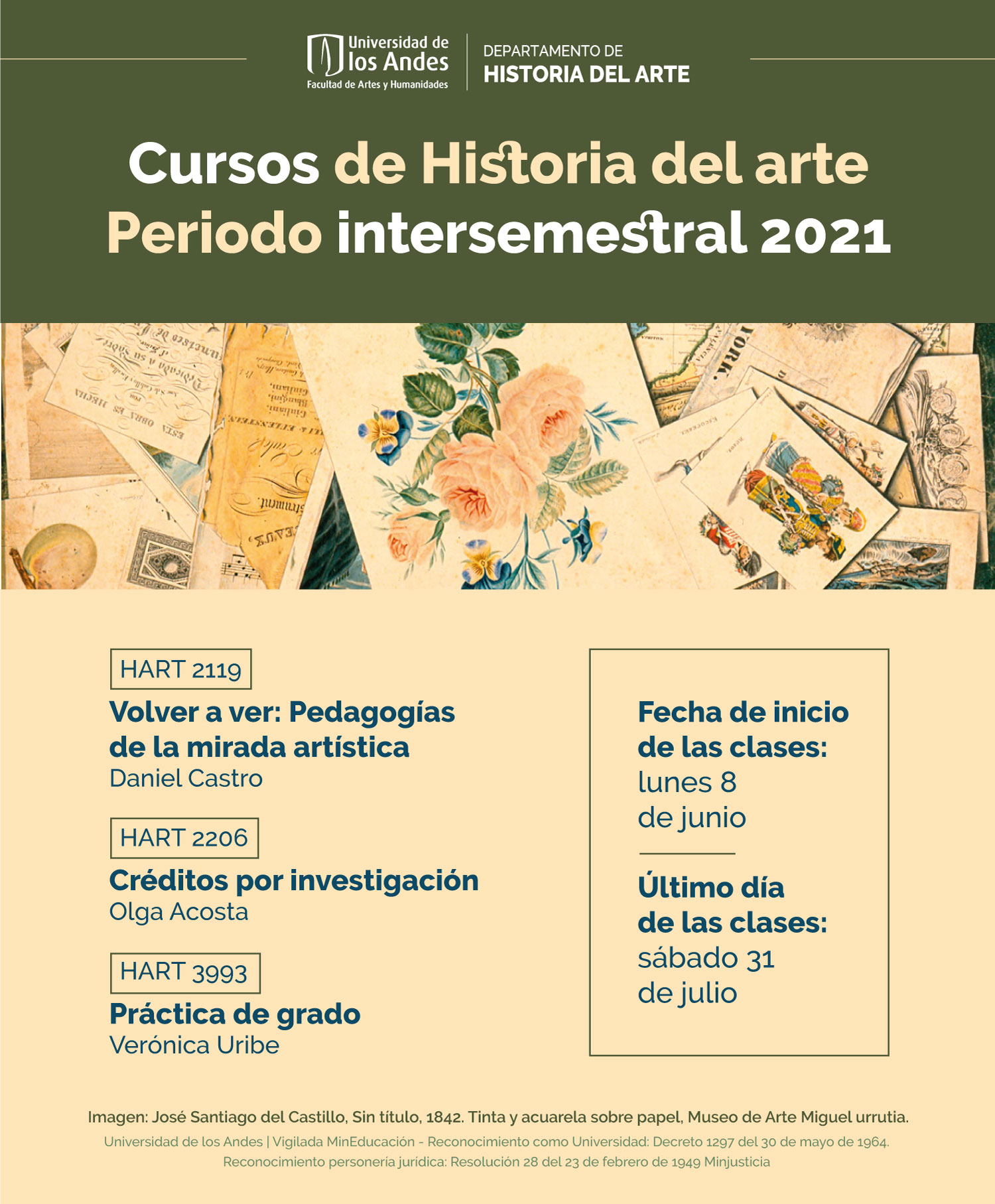 Del lunes 8 de junio al sábado 31 de julio del 2021